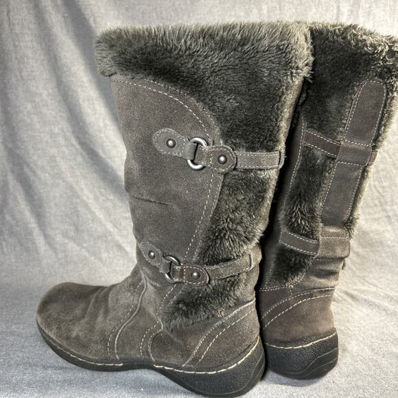 Baretraps Suede Leather Winter Boots Women 8.5M Brown Faux Fur 024-8955 - Picture 4 of 9